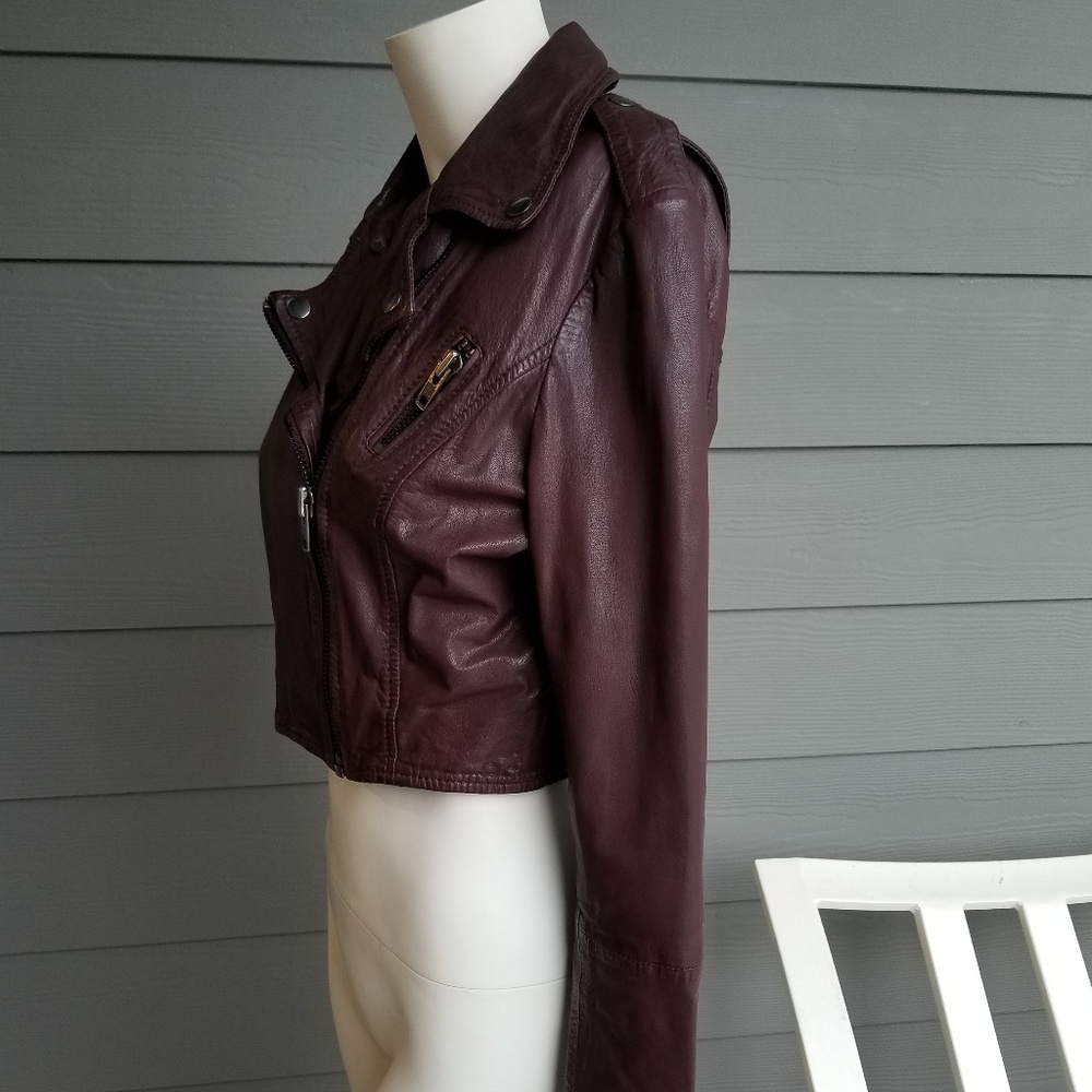 Muubaa Croped Lesther Biker Jacket